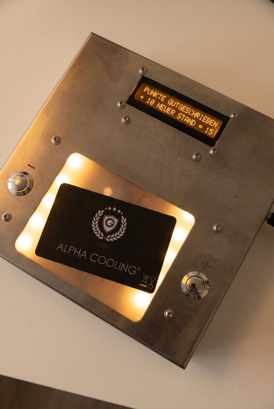 Punkte werden am Alpha-Cooling-Gerät gutgeschrieben – Selbstbedienung mit Abo